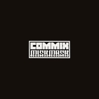 a black background with the word commix on it