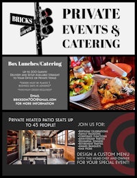 a flyer for private events and catering