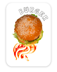 an image of a burger with ketchup on it