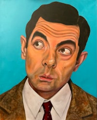 a painting of a man in a suit and tie